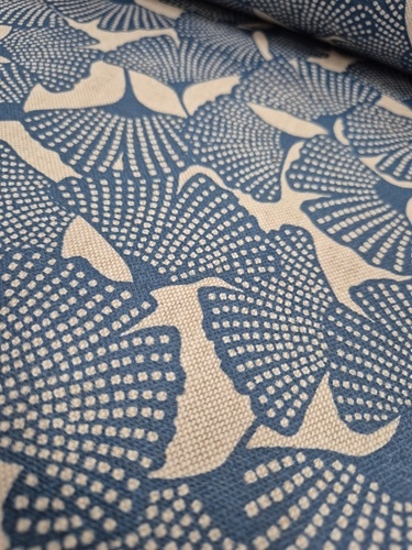 Canvas beschichtet - Ginkoblatt blau